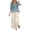 40# Sky Blue, variant on Linen Sets for Women 2 Piece Summer 2026 3/4 Sleeve Embroidered Boho Tops Wide Leg Pants Beach Vacation Outfits Lounge Wear,Dark Blue XL