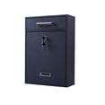 thumbnail image 1 of Fine Art Lighting Galvanized Steel Wall Mount Mailbox with Key Lock. Color: Black Sand Grain. Large Capacity, Vertical Residential Decorative, 1 of 7