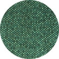 thumbnail image 1 of Ahgly Company Indoor Round Abstract Turquoise Blue Modern Area Rugs, 3' Round, 1 of 4