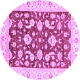 thumbnail image 1 of Ahgly Company Indoor Round Oriental Purple Traditional Area Rugs, 5' Round, 1 of 4
