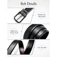 thumbnail image 6 of Punplita Men's Leather Dress Belt, Two Colors in One Black & Brown, Classic Prong Buckle, 6 of 6