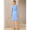 thumbnail image 5 of DARING DIVA Floral Lace Wedding Bodycon Pencil Dress 2XL Light Blue, 5 of 7