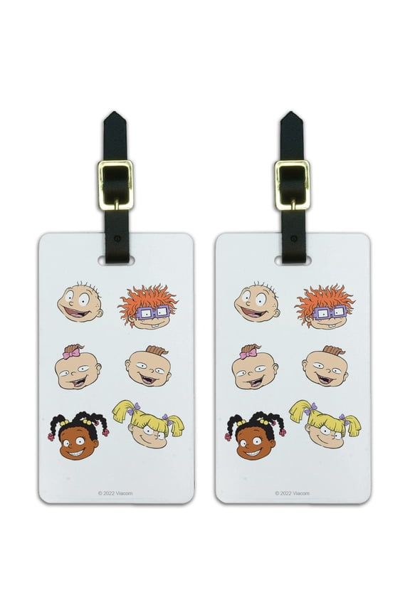 Rugrats Character Heads Luggage ID Tags Suitcase Carry-On Cards - Set of 2