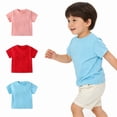 thumbnail image 4 of GiLiling Toddler T Shirts Cotton Summer Basic T Shirts Boys Girls Tee Undershirt Short Sleeve Crew Neck Shirt (Light Blue, 2-3 Years), 4 of 5