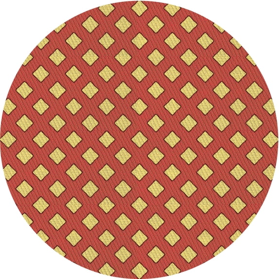 Ahgly Company Machine Washable Indoor Round Transitional Orange Area Rugs, 5' Round