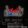 thumbnail image 2 of Craftnamesign Let's Bowl Neon Sign, Bowling Club LED Sign, Game Room Decor, 2 of 4