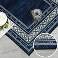 thumbnail image 4 of Funslane 8'x10' Area Rug, Modern Bordered Washable  Rugs Soft Foldable Accent Rugs for Indoor Living Room Bedroom, Blue, 4 of 7