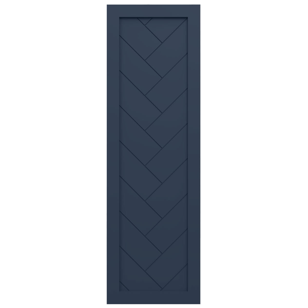 Ekena Millwork 18"W x 37"H True Fit PVC Single Panel Herringbone Modern Style Fixed Mount Shutters, Starless Night Blue (Per Pair - Hardware Not Included)