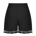 thumbnail image 5 of CFLVAEK Plus Size Shorts for Women Casual Summer High Waisted Drawstring Shorts Fringe Trendy Beach Vacation Shorts Black XXXL, 5 of 6