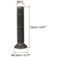 thumbnail image 3 of Uxcell M2.5 x 12mm Phillips Screw Fastener Black Zinc Plated 150 Pack, 3 of 5