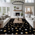 thumbnail image 4 of Black Stars Modern 5'x8' Area Rug for Living Room, Yellow White Star Modern Art Washable Non-Slip Rugs for Bedroom Nursery Dining Room, StainResistant Low-Pile Kitchen Carpet Large Entryway Rugs, 4 of 9