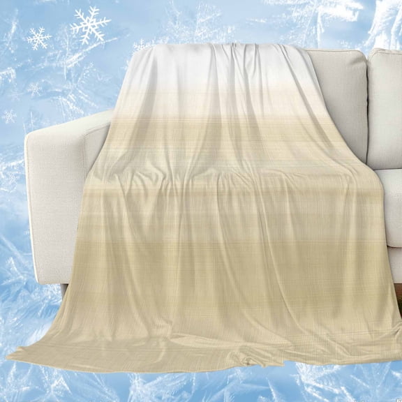 Beige White Stripes Cooling Blanket,Lightweight Breathable Summer Throw Blanket with Double Sided Cold Effect,Farmhouse Modern Gradient Lines Picnic Blankets Bed Sheet for Hot Sleepers 60"x80"
