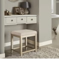thumbnail image 2 of Crosley Furniture Vista Vanity Stool In Distressed Gold With Crème Linen Seat, 2 of 6