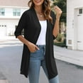 thumbnail image 2 of Htigea Women's Lightweight Open Front Cardigans Half Sleeve Casual Soft Drape Summer Cardigan Black 2XL, 2 of 8