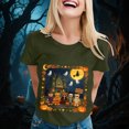 thumbnail image 6 of Ahadesign Halloween Costume Womens Halloween Short Sleeve Crew Neck Shirts Fall Halloween Funny Skull Graphic Length Sleeve Top Spooky Season Tees (AG,S), 6 of 9