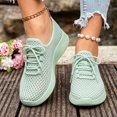 thumbnail image 2 of Women's Mesh Quick Drying Water Shoes Breathable Lace Up Athletic Shoes Lightweight Non Slip Sneakers Green Size 8.5, 2 of 4