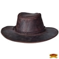 thumbnail image 4 of Large Hilason Crazy Horse Cow Leather Cowboy Hat Chocolate Brown, 4 of 5