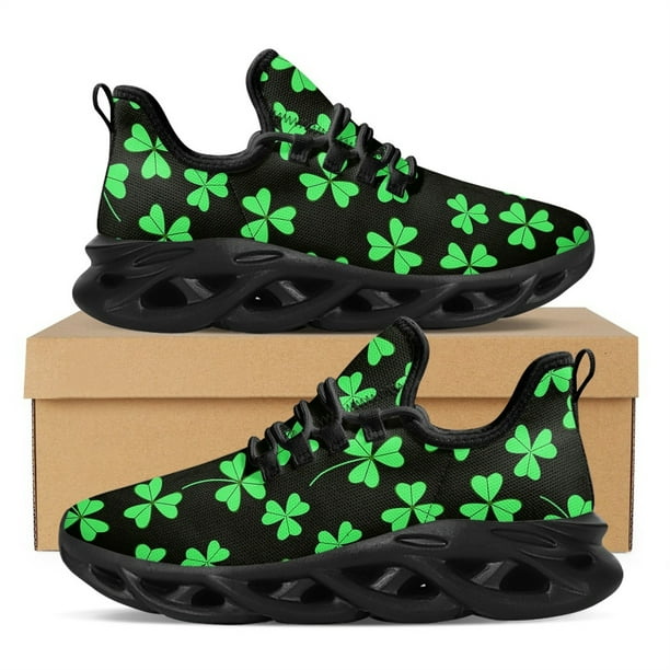 Zapatos de plataforma con diseño de trébol del Día de San Patricio, cómodos, transpirables, vulcanizados, zapatillas casuales de moda para mujer