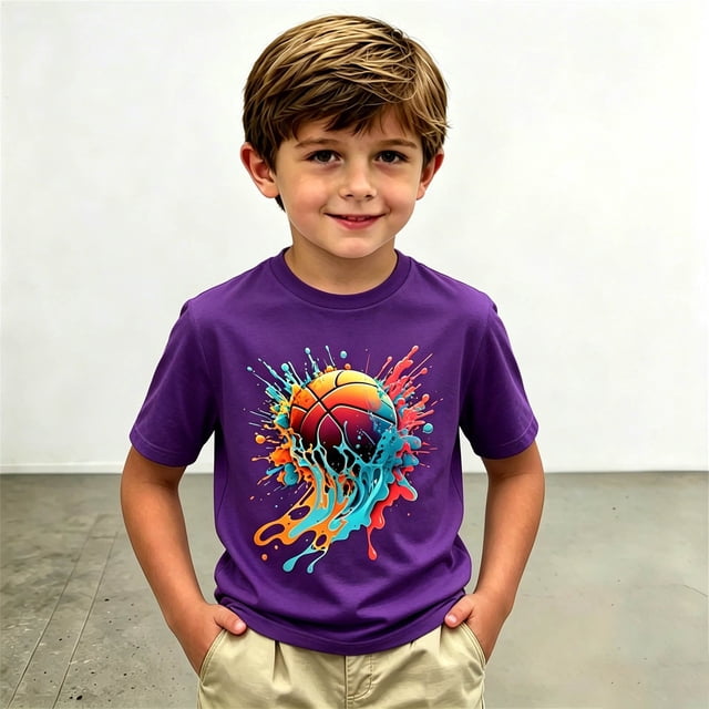 Vêtements pour Filles Col Rond Manches Courtes Chemises pour Garçons Hauts de Baseball Shorts pour Garçons 8-9 Ans