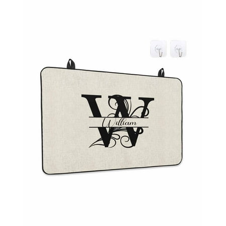 Stove Top Covers for Electric Stove, Letter W Glass Stovetop Cover Protector, Monogram Words Induction Cooktop Protector Oven Mat for Kitchen Countertop 24"x21"