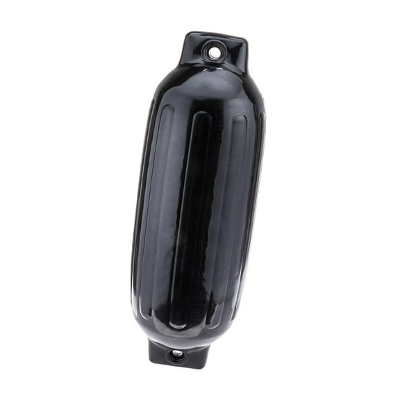 Seachoice 79071 Twin Eye Ribbed Fender, Black, 8.5 x 27"