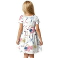 thumbnail image 5 of Gubotare Girls 4th of July Dress Girls Dress Short Sleeve Sleepshirts Heart Print Princess Daily Dress (White,Size 7-8 Years), 5 of 7