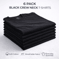 thumbnail image 3 of SOCKS'NBULK 6 Pack Mens Cotton Short Sleeve Lightweight T-Shirts, Bulk Crew Tees for Guys, Black Colors Bulk Pack (5X-Large), 3 of 7