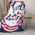 Vsdgher God Bless America Patriotic Star Blanket Double Sided Fleece