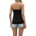 thumbnail image 3 of JWD Women's Floral Tube Tops Casual Summer Backless Strapless Top Sleeveless Bandeau Tanks Shirt Black Retro Flag L, 3 of 4