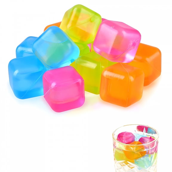 ACDANC 20 Ct Reusable Ice Cubes Refreezable Drinks Non Melting Plastic Cube Whiskey Reusable Ice Cubes for Drinks
