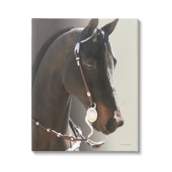 Stupell Industries Horse with Bridle Animals & Insects Photography Gallery Wrapped Canvas Art Print Wall Art, 16 x 20