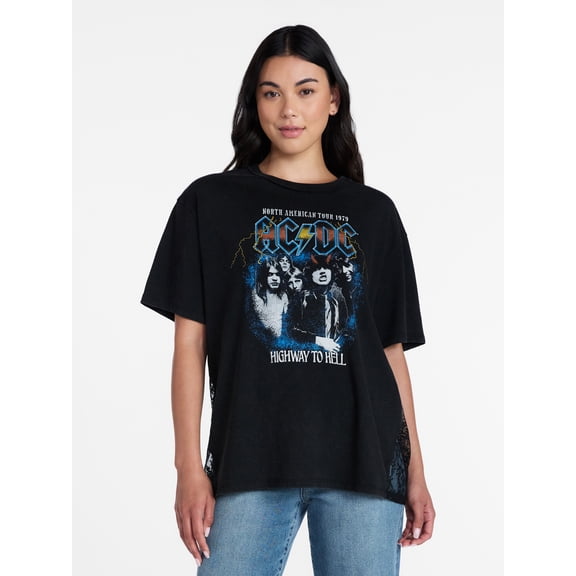 AC/DC Women's Highway to Hell Tour Graphic Tee, Sizes XXS-XXL