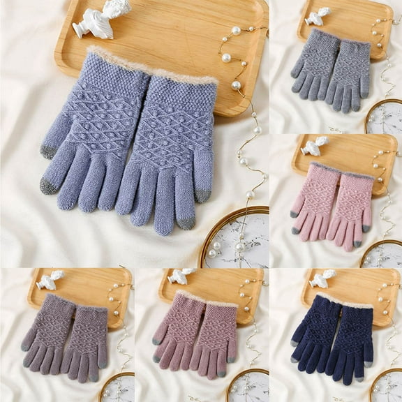 UTSJKR Winter Gloves Warm Touchscreen Knit Gloves for Cold Weather Women Men Anti-Slip Solid Color Outdoor Warmer Glove Pink