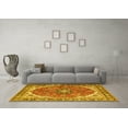 thumbnail image 3 of Ahgly Company Machine Washable Indoor Rectangle Medallion Yellow Traditional Area Rugs, 8' x 10', 3 of 4