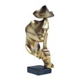 thumbnail image 1 of aboxoo Thinker Estatua Silence is Gold Figura de arte abstracto Esculturas de resina para el hogar moderno Objetos decorativos Piano Decoración de escritorio para habitación creativa, hogar, oficina,, 1 of 1