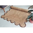 thumbnail image 4 of Chouhan Rugs Natural Jute Brown Scalloped Rug Bohemian Rug Decor Rug Handwoven Rug Custom Rug Decorative Rug, 4 of 6