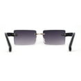 thumbnail image 4 of Luxury Rimless Rectangle Slim Rectangle Sunglasses Black Smoke, 4 of 4
