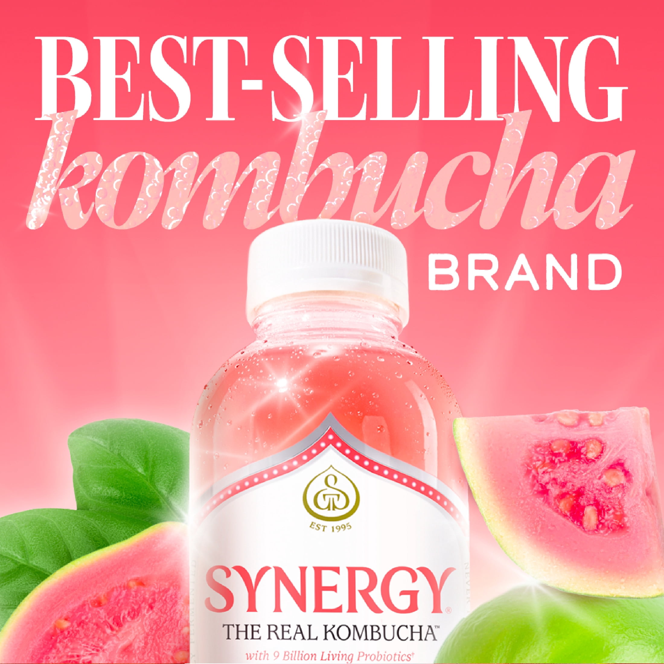 GT's Synergy Guava Goddess Raw Kombucha 16 fl oz