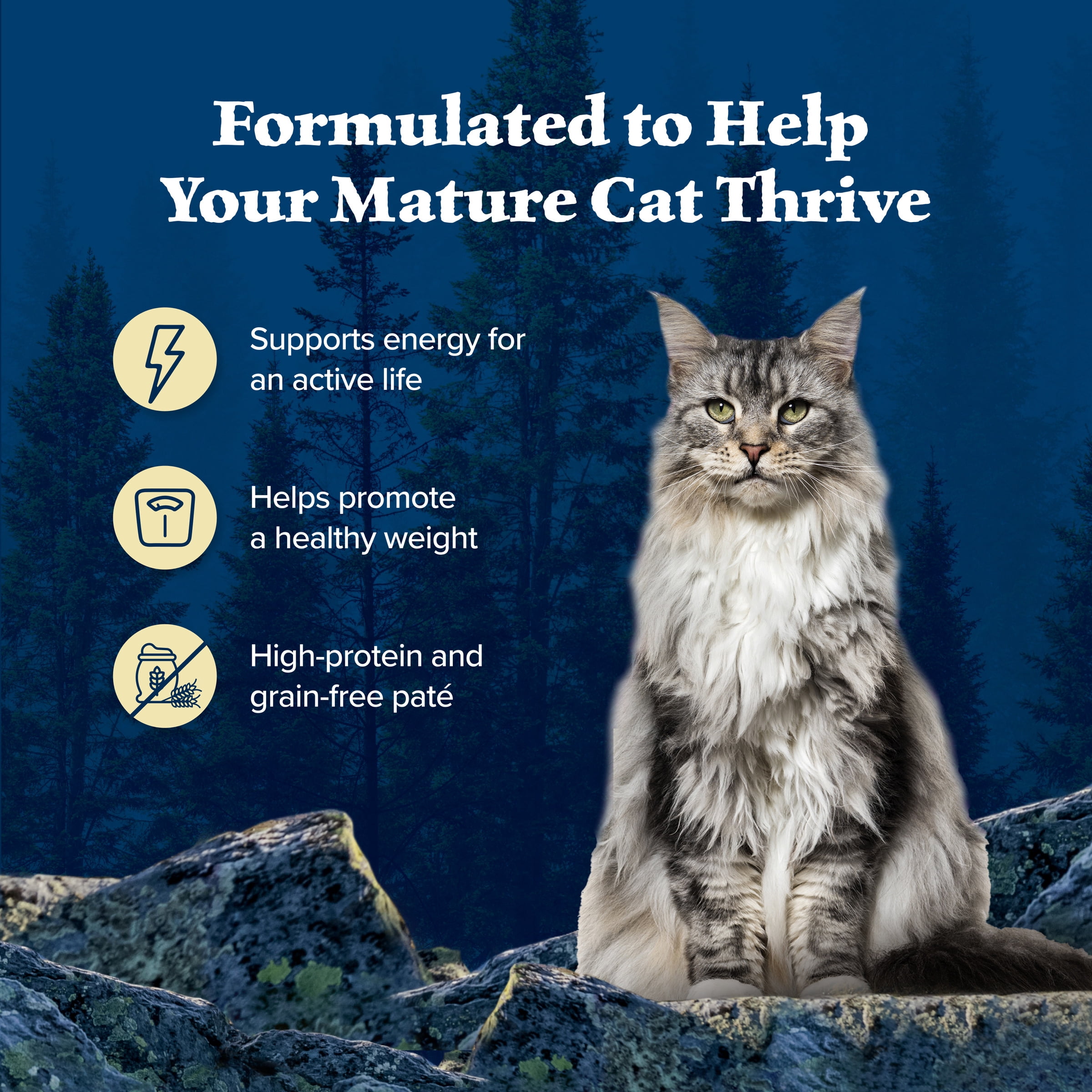 Blue Buffalo Wilderness High-Protein Adult Cat 7+ Wet Food, Chicken, 5.5-oz Can