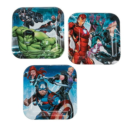 - Fun Express - Marvel Epic Avengers Dessert Plates for Birthday - Party Supplies - Licensed Tableware - Licensed Plates & Bowls - Birthday - 8 Pieces