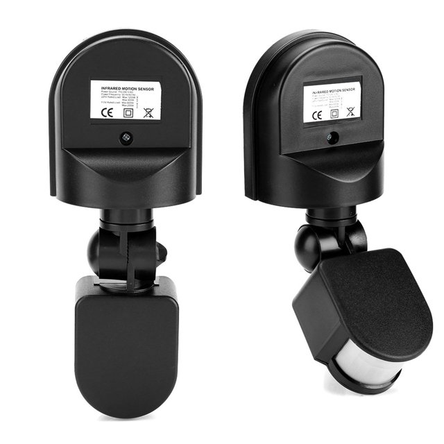 Infrared Sensor Motion Detector PIR Body Sensor Adjustable Distance Light Control for LED Bulb Exhaust Fan with Weatherproof Design