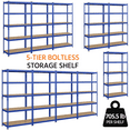 thumbnail image 3 of Topeakmart 4 Pieces of 5 Tiers Adjustable Metal Storage Shelving Stand, Blue, 3 of 7