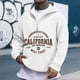 thumbnail image 2 of WILLBEST Sudadera con Capucha para Hombre, con Cremallera De Un Cuarto y Estampado De Letras, Cómoda y Informal, Interior Suave para Uso Diario XXGrande, 2 of 4
