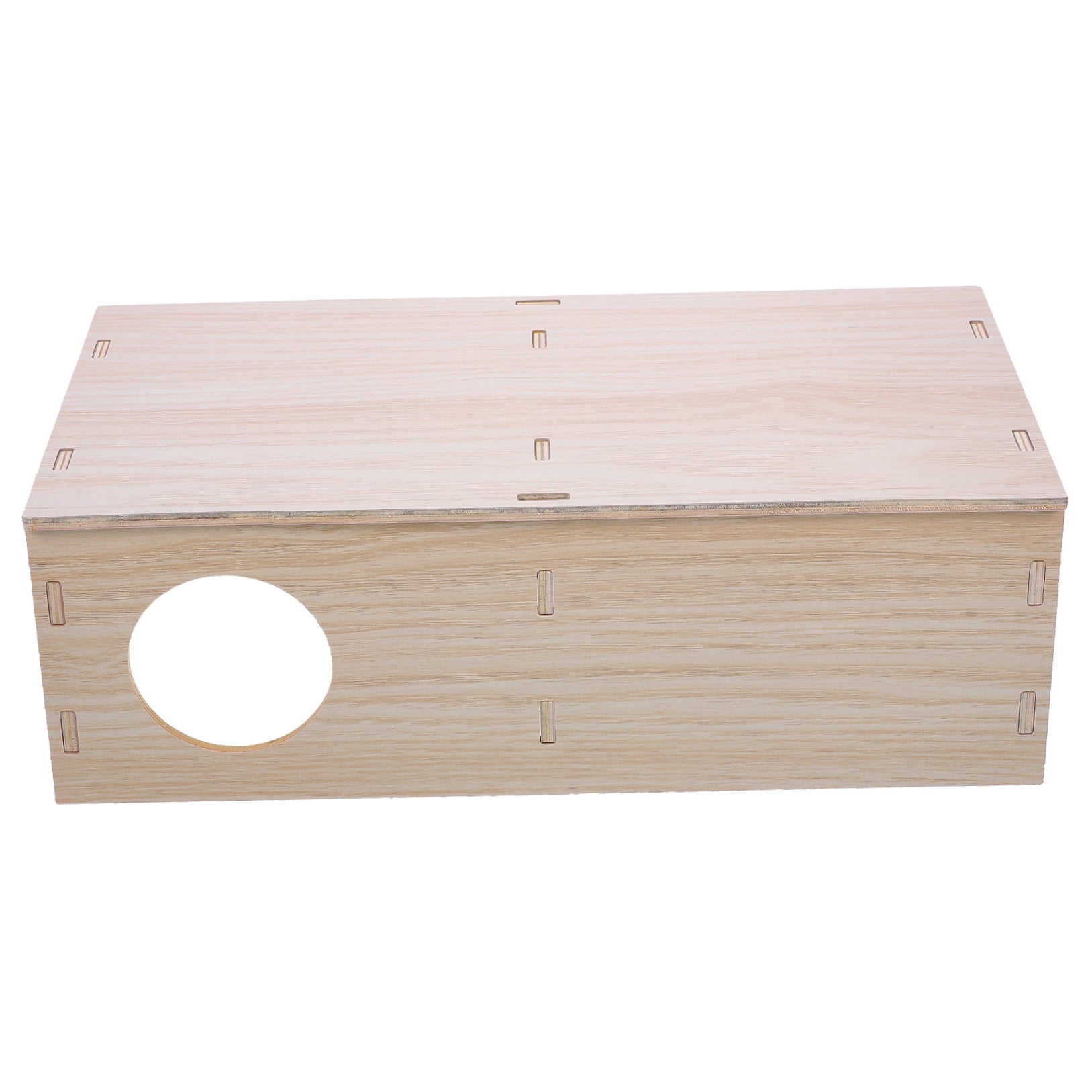 UPKOCH 1 Set Beige Wooden Multi Chamber Hut Guinea Pig Hideout House for Indoor Pet Use