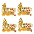 thumbnail image 5 of Raindrops  4 Pcs Alloy Napkin Rings Decorative Fall Pumpkins Party Banquet Golden, 5 of 8