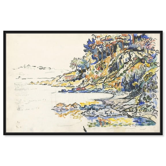 The Calanque at Saint Tropez Canvas Coastal Classic Art by Art Remedy, Gallery Wrapped, 30" x 20"