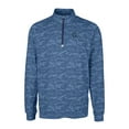 thumbnail image 2 of Men's Cutter & Buck Navy Georgetown Hoyas Vault Big & Tall Traverse Camo Print Stretch Quarter-Zip Pullover Top, 2 of 3