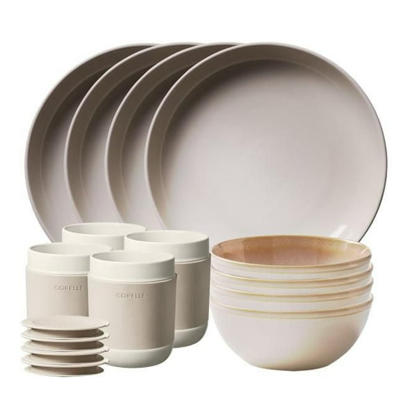 Corelle® Stoneware 16-pc Dinnerware Set Oatmeal, Corelle® Stoneware 16-pc
