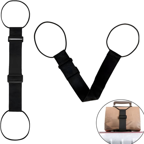 GASTROPOD 2 Pack Luggage Straps for Adding a Bag Lightweight Elastic Wrap Belts for Attaching Extra Bags to Suitcase Handle Handbag Backpack Spinner Carryon Travel Airport Black