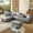 Gray, variant on AENKYO 98" L-Shaped Sectional Sofa with Reversible Chaise, Storage Ottoman & Cup Holders, Faux Leather, Black